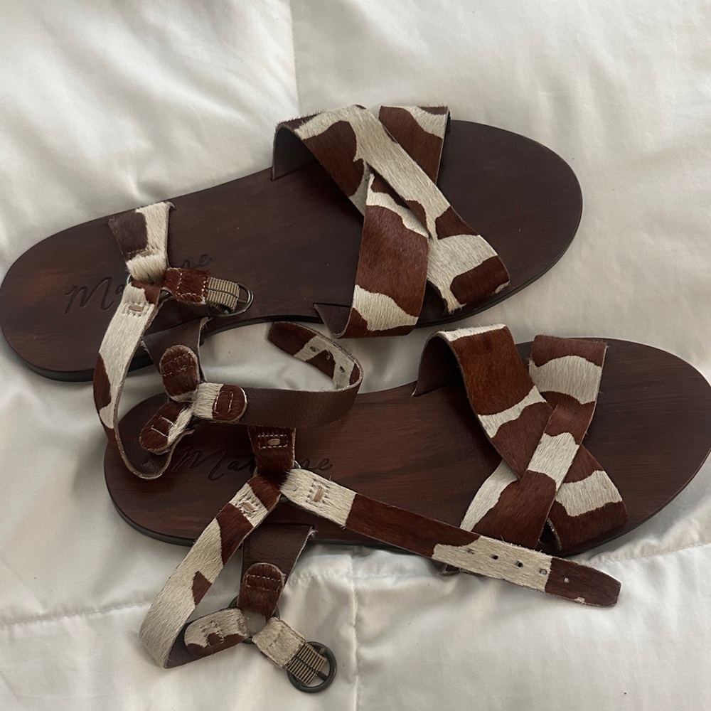Matisse cow print sandals